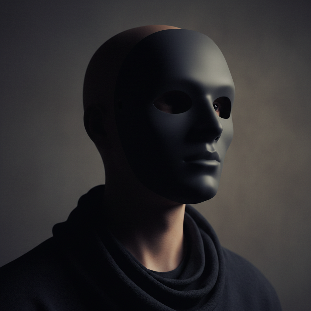 Person with face covered